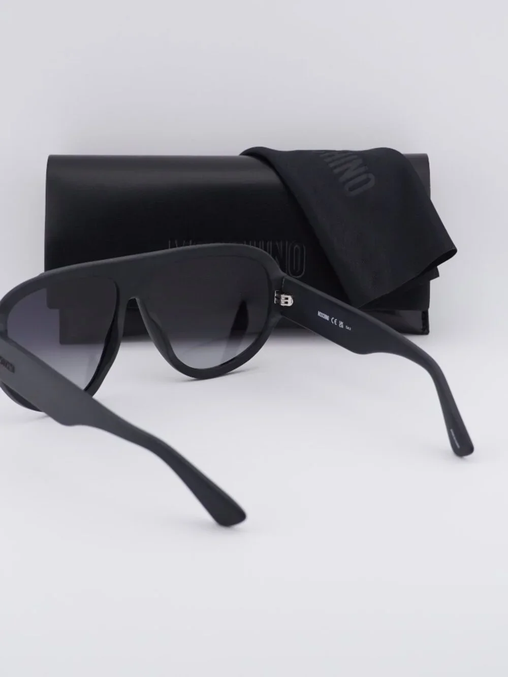 Moschino MOS183/S 0003 9O Aviator Sunglasses - Matte  Black/Grey Gradient